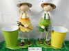Boy And Girl Garden Ornaments with Metal Garden Pots And Ornaments Manufacturer
