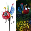 Solar Powered Garden Ornaments Metal Dragonfly Garden Stake