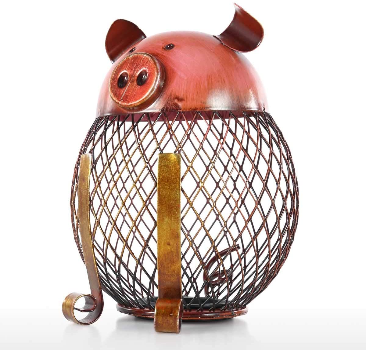 Unique Cute Metal Piggy Bank Pig Iron Money Coin Crash Storage Box