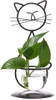 Modern Creative Cat Terrarium Metal Stand Holder Desktop Glass Planter Vase for Home Garden Wedding Decoration Outdoor
