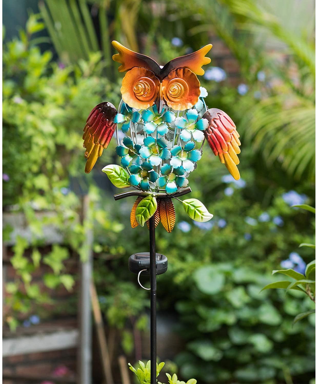 Garden Solar Lights Owl Pathway Outdoor Stake Metal Lights Waterproof Warm White LED for Lawn Patio or Courtyard