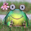 Metal Frog Statue Animal Solar Powered Garden Llights Manufacturer