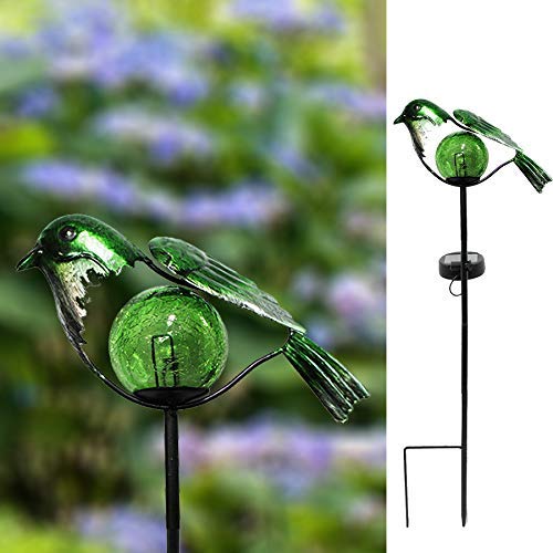 Outdoor Metal Animal DIY Ornament Humming Bird LED Solar Powered Garden Stake Light