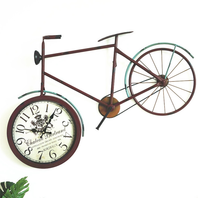 New Wrought Iron Industrial Style Retro Creative Bar Home Decoration Hanging Clock Wall Art Decor 