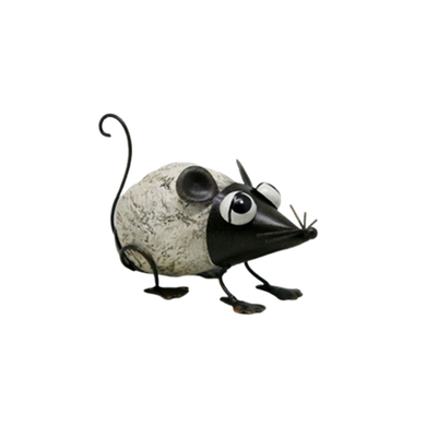 Natural metal garden ornaments with resin body mouse statues decoration