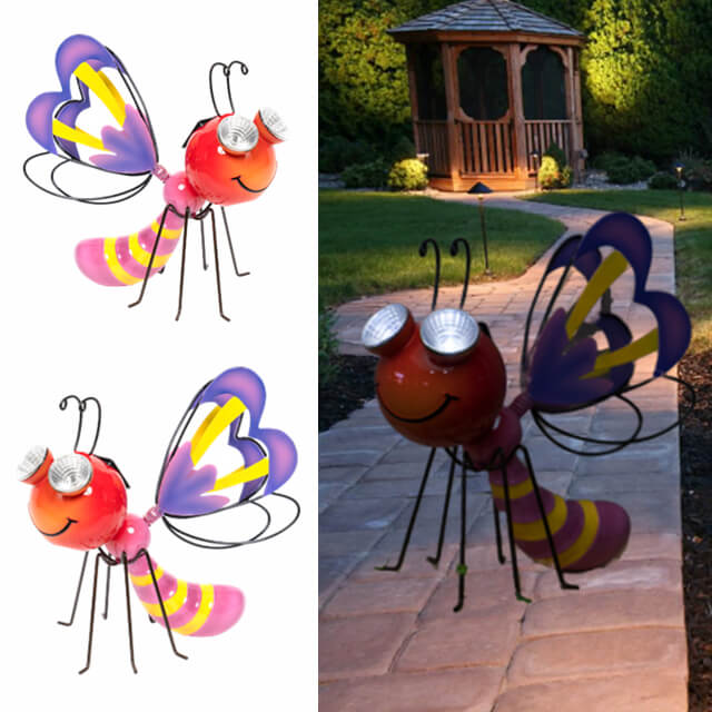 Metal Butterfly Solar Powered Lawn Ornaments 