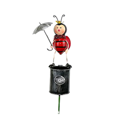 Home and garden decorative flower ladybug with umbrella garden power yard art stakes
