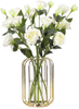 Golden Wrought Iron Simple Modern Transparent Flower Vases for Home Living Room Bedroom Tabletop Decor